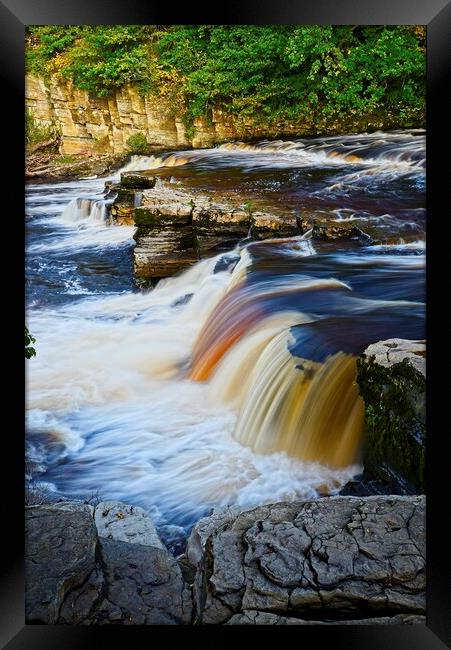 River Swale Falls at Richmond North Yorkshire Framed Print by Martyn Arnold