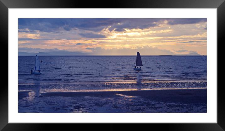 Boating scene at Prestwick beach Framed Mounted Print by Allan Durward Photography