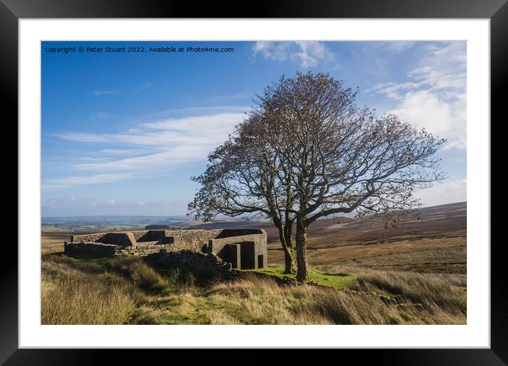 Walking from Haworth to Top Withens and Wuthering Heights Framed Mounted Print by Peter Stuart