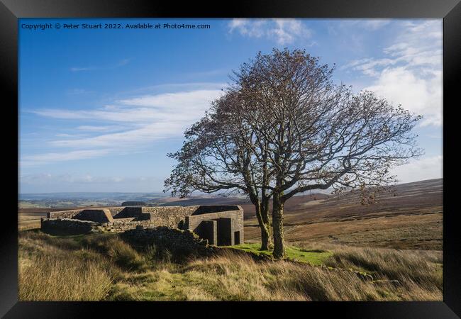 Walking from Haworth to Top Withens and Wuthering Heights Framed Print by Peter Stuart