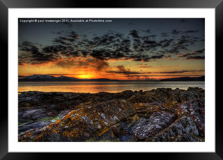 rocky sunset Framed Mounted Print by Paul Messenger