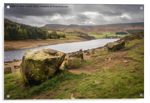 Walking around Dovestone reservoir near Greenfield in the North  Acrylic by Peter Stuart