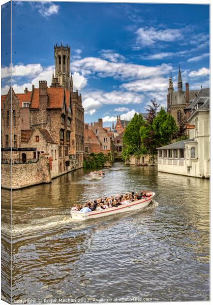 Charming Waterways of Bruges Canvas Print by Roger Mechan