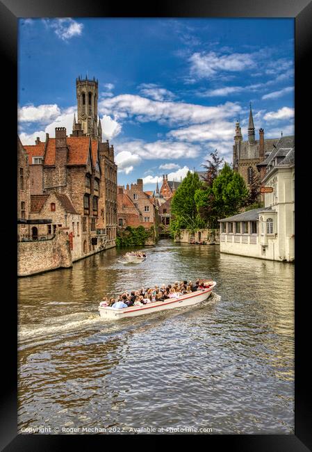 Charming Waterways of Bruges Framed Print by Roger Mechan