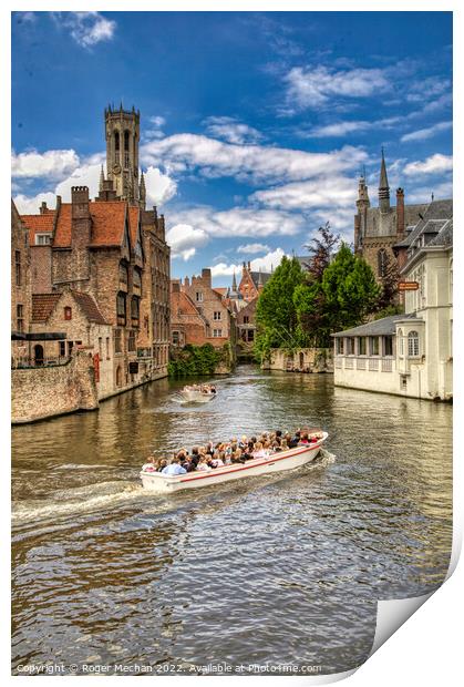 Charming Waterways of Bruges Print by Roger Mechan