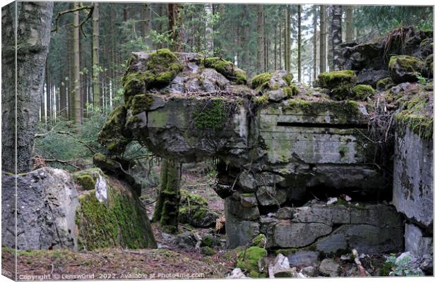 Remains of a bunker in the Hurtgen Forest in Germany Canvas Print by Lensw0rld 