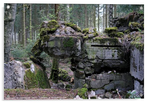 Remains of a bunker in the Hurtgen Forest in Germany Acrylic by Lensw0rld 
