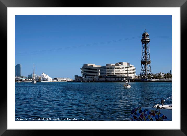 A sunny day at port of Barcelona Framed Mounted Print by Lensw0rld 