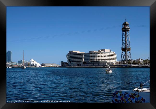 A sunny day at port of Barcelona Framed Print by Lensw0rld 