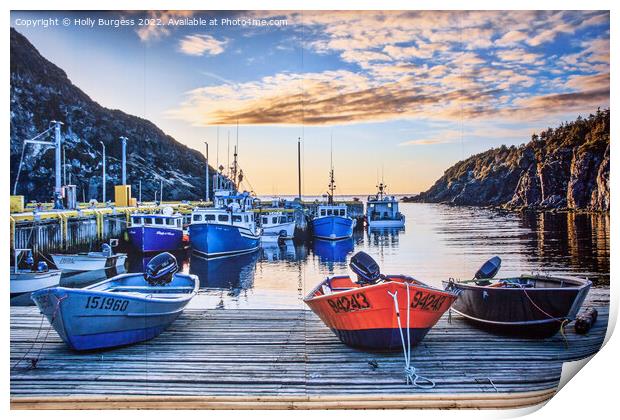 'Golden Twilight at the Quebec Marina' Print by Holly Burgess