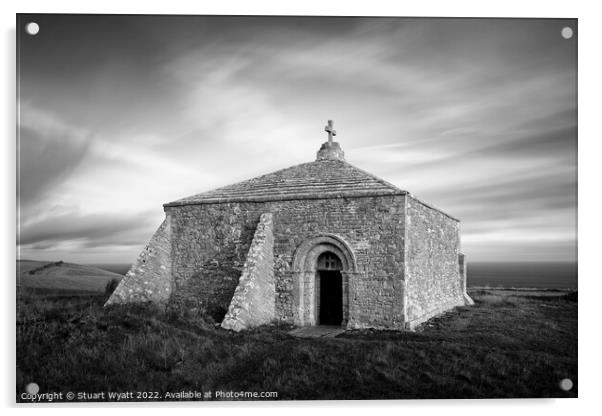 St Aldhelm's Chapel, St Albans Head, Dorset Acrylic by Stuart Wyatt