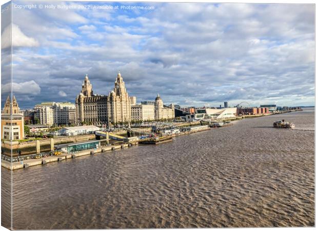 Liverpool's Iconic Royal Liver Building Canvas Print by Holly Burgess