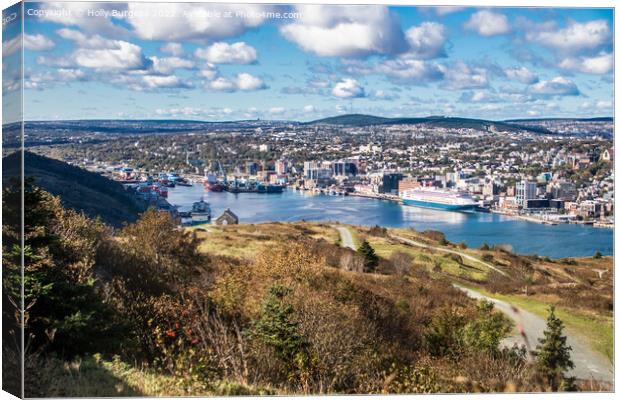 St. John's, Newfoundland and Labrador, situated on Signal Hill. over looking the town  Canvas Print by Holly Burgess