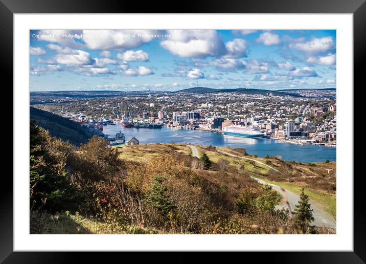 St. John's, Newfoundland and Labrador, situated on Signal Hill. over looking the town  Framed Mounted Print by Holly Burgess