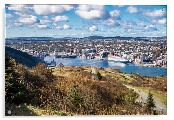 St. John's, Newfoundland and Labrador, situated on Signal Hill. over looking the town  Acrylic by Holly Burgess