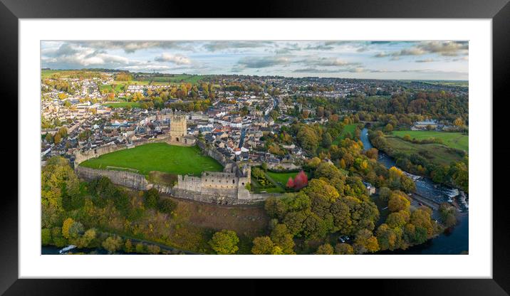 Richmond North Yorkshire Framed Mounted Print by Apollo Aerial Photography