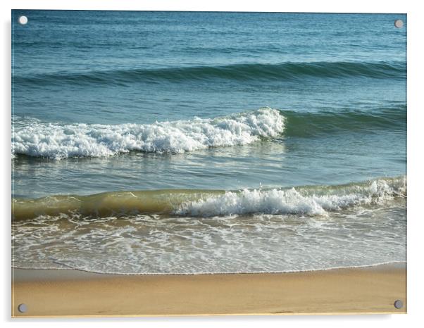 Waves on Falesia Beach Acrylic by Tony Twyman