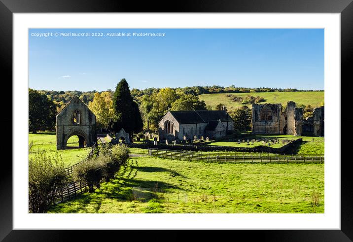 Easby Abbey Richmond North Yorkshire Framed Mounted Print by Pearl Bucknall
