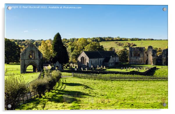 Easby Abbey Richmond North Yorkshire Acrylic by Pearl Bucknall
