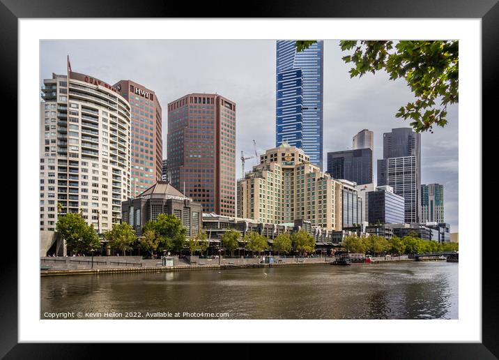 View over the Yarra River to Southgate, Framed Mounted Print by Kevin Hellon