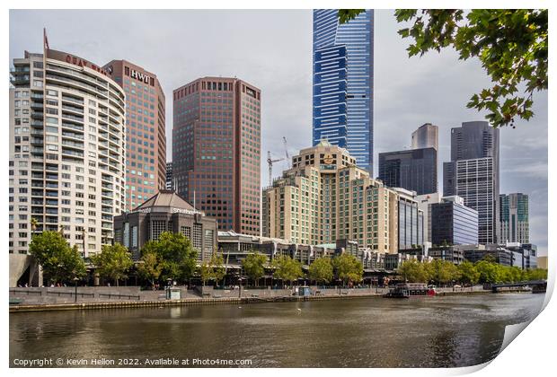 View over the Yarra River to Southgate, Print by Kevin Hellon