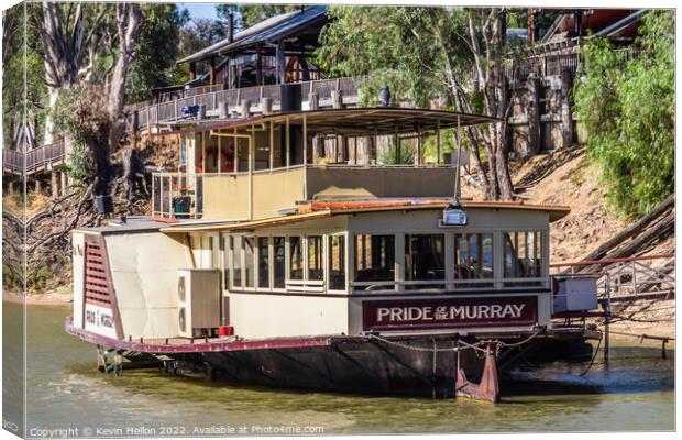 Paddle steamer, Pride of the Murray, Murray River, Echuca, Victo Canvas Print by Kevin Hellon