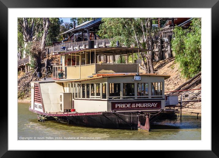 Paddle steamer, Pride of the Murray, Murray River, Echuca, Victo Framed Mounted Print by Kevin Hellon