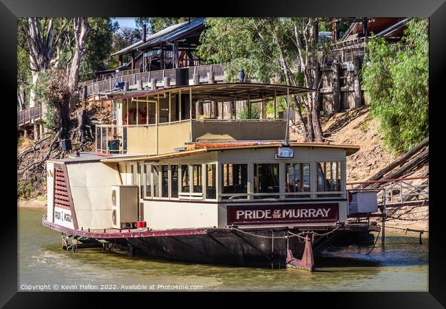 Paddle steamer, Pride of the Murray, Murray River, Echuca, Victo Framed Print by Kevin Hellon