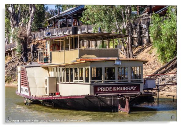 Paddle steamer, Pride of the Murray, Murray River, Echuca, Victo Acrylic by Kevin Hellon