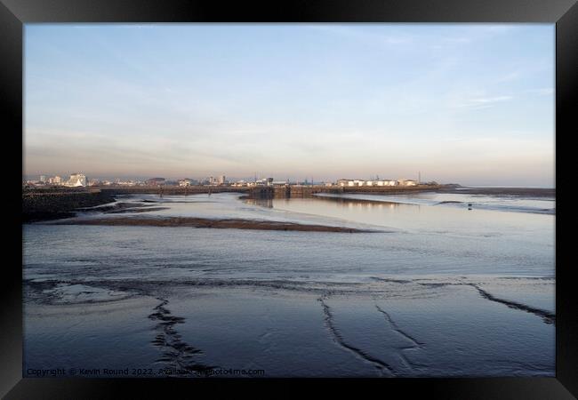 Cardiff Bay Mudflats at low tide Framed Print by Kevin Round