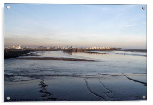 Cardiff Bay Mudflats at low tide Acrylic by Kevin Round
