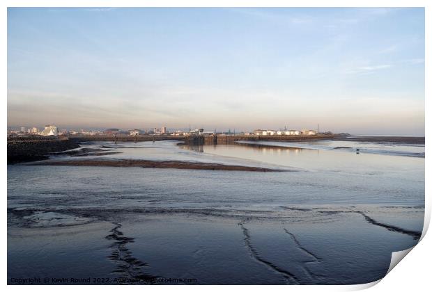 Cardiff Bay Mudflats at low tide Print by Kevin Round