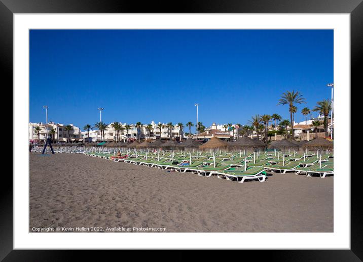 Benalmadena beach, Costa Del Sol, Spain Framed Mounted Print by Kevin Hellon