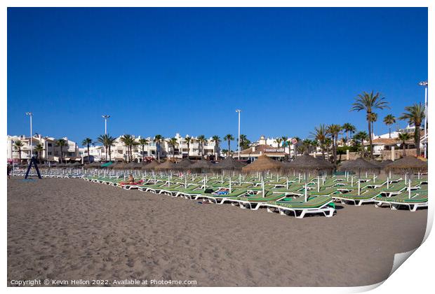 Benalmadena beach, Costa Del Sol, Spain Print by Kevin Hellon