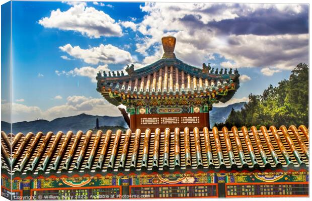 Ornate Gate Longevity Hill Summer Palace Beijing China Canvas Print by William Perry
