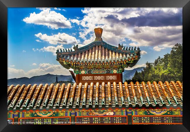 Ornate Gate Longevity Hill Summer Palace Beijing China Framed Print by William Perry