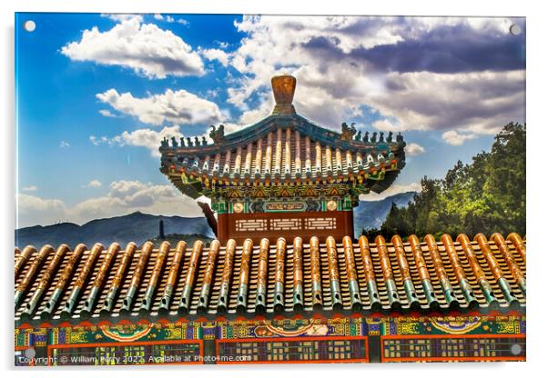 Ornate Gate Longevity Hill Summer Palace Beijing China Acrylic by William Perry