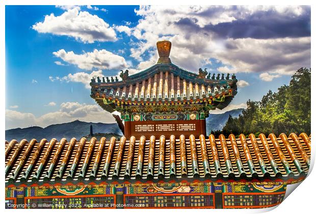 Ornate Gate Longevity Hill Summer Palace Beijing China Print by William Perry