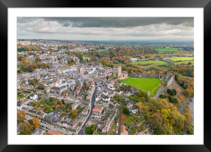 Richmond North Yorkshire Framed Mounted Print by Apollo Aerial Photography