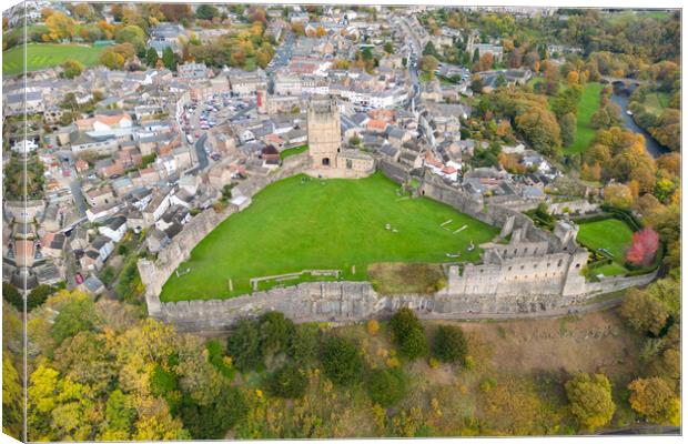 Richmond Castle From The Air Canvas Print by Apollo Aerial Photography