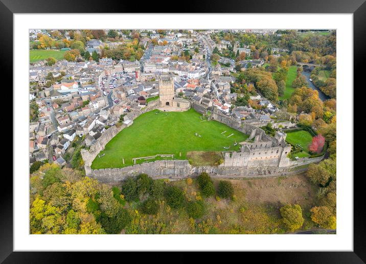 Richmond Castle From The Air Framed Mounted Print by Apollo Aerial Photography