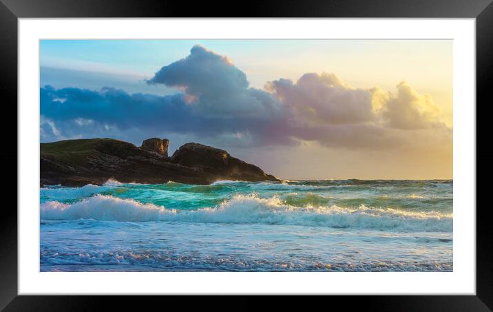 Clachtol Beach Sunset Framed Mounted Print by Anthony McGeever