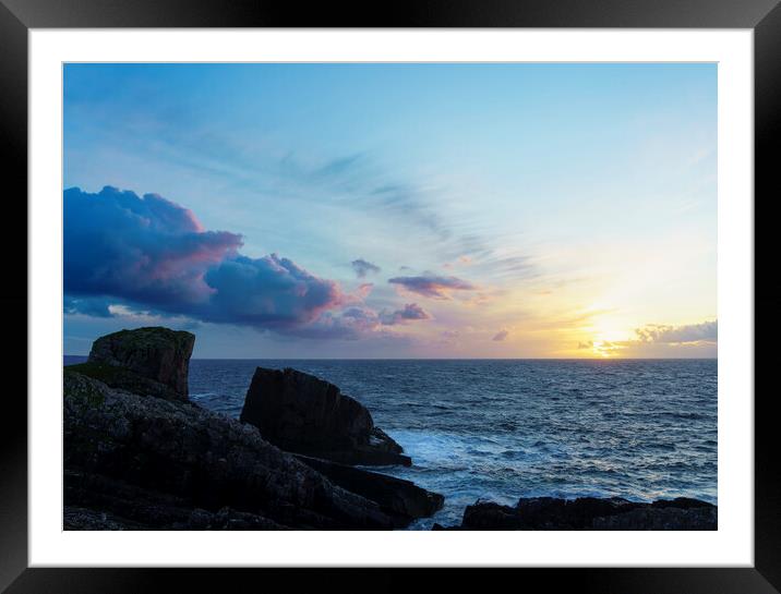 Split Rock Sunset Assynt Scotland Framed Mounted Print by Anthony McGeever
