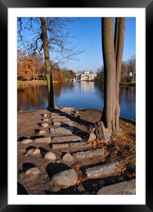 Steps To The Lake In Lazienki Park In Warsaw Framed Mounted Print by Artur Bogacki