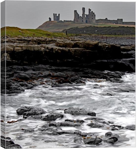 Dunstanburgh castle, Northumberland Canvas Print by Hazel Wright