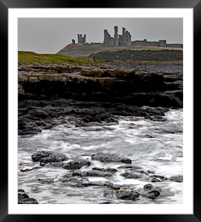 Dunstanburgh castle, Northumberland Framed Mounted Print by Hazel Wright