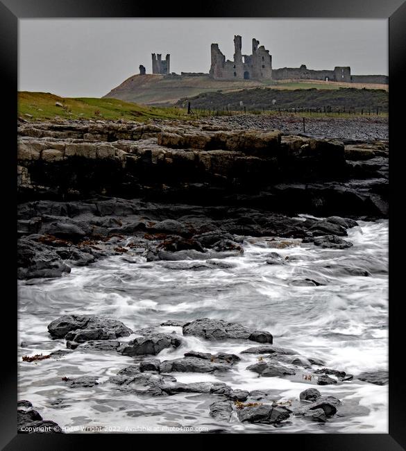 Dunstanburgh castle, Northumberland Framed Print by Hazel Wright