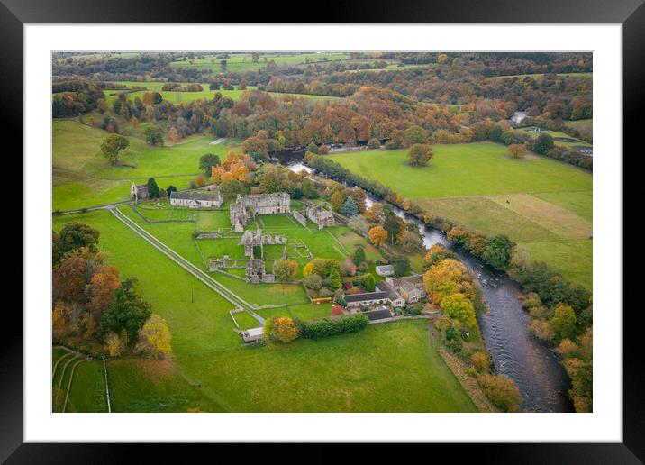 Easby Abbey Framed Mounted Print by Apollo Aerial Photography