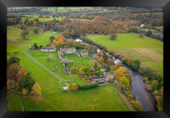 Easby Abbey Framed Print by Apollo Aerial Photography