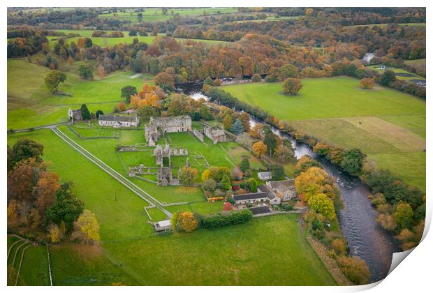 Easby Abbey Print by Apollo Aerial Photography